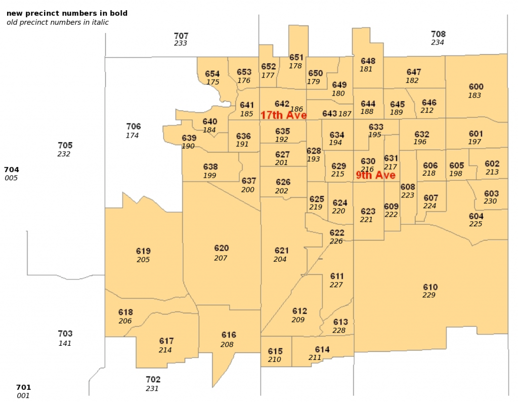 Precinct numbers - new and old - Longmont region